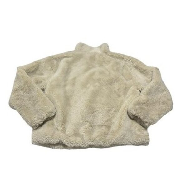 Nike Women’s Fluffy Faux Fur Cream & Black Jacket Size Small DM1759 - Picture 6 of 9